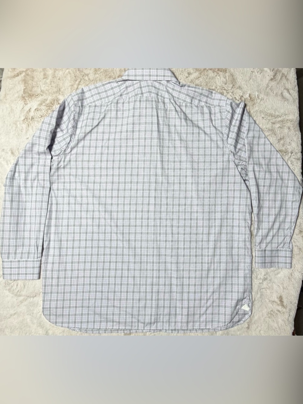 Freshly Dry-Cleaned Banana Republic Men's Button-Up White With Blue Plaid XX - Picture 2 of 8